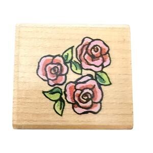 Penny Black 2001 Three Roses Flowers EUC 2289B Rubber Stamp